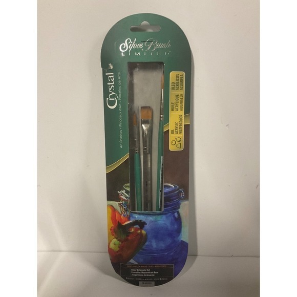 Silver brush limited crystal oil acrylic watercolor‎ brushes 3pc - Picture 1 of 3